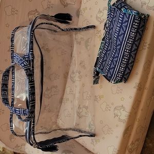 Clear bag with extra makeup bag